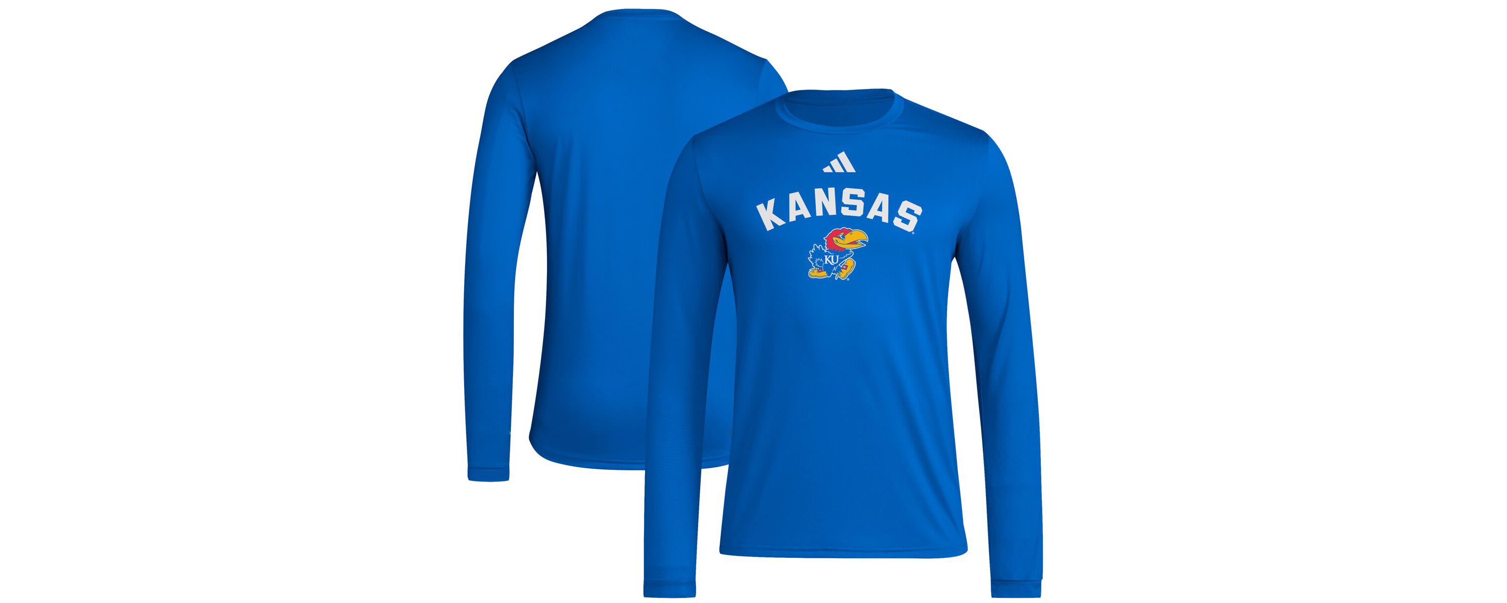 NCAA Kansas Jayhawks Alternate Pre-Game Hook AEROREADY Long Sleeve T-Shirt