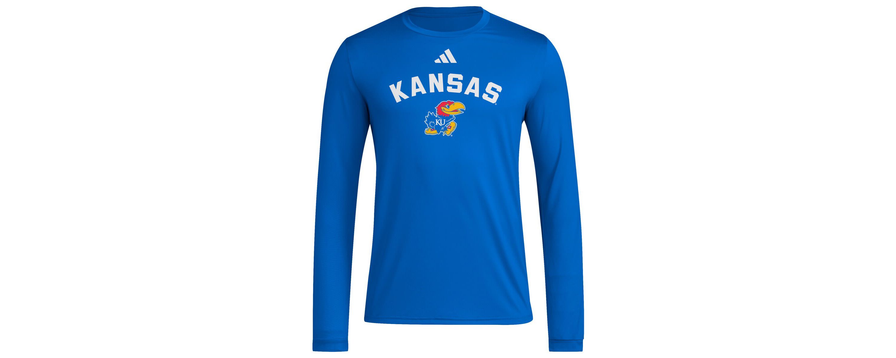 NCAA Kansas Jayhawks Alternate Pre-Game Hook AEROREADY Long Sleeve T-Shirt