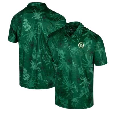 Colosseum Men's NCAA Colorado State Rams Palms Polo, Green, 2XL