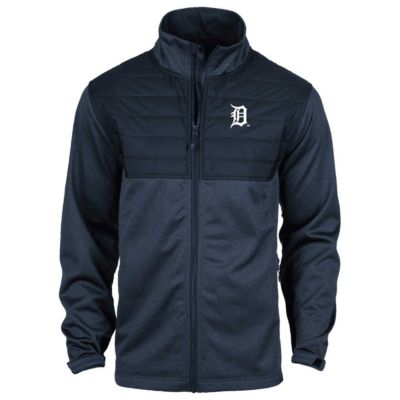 Dunbrooke Men's MLB Heather Detroit Tigers Explorer Full-Zip Jacket, Navy Blue, Small