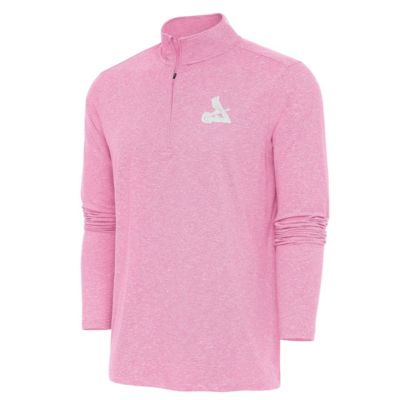 Antigua Men's MLB St. Louis Cardinals Hunk Quarter-Zip Top, Pink, Large