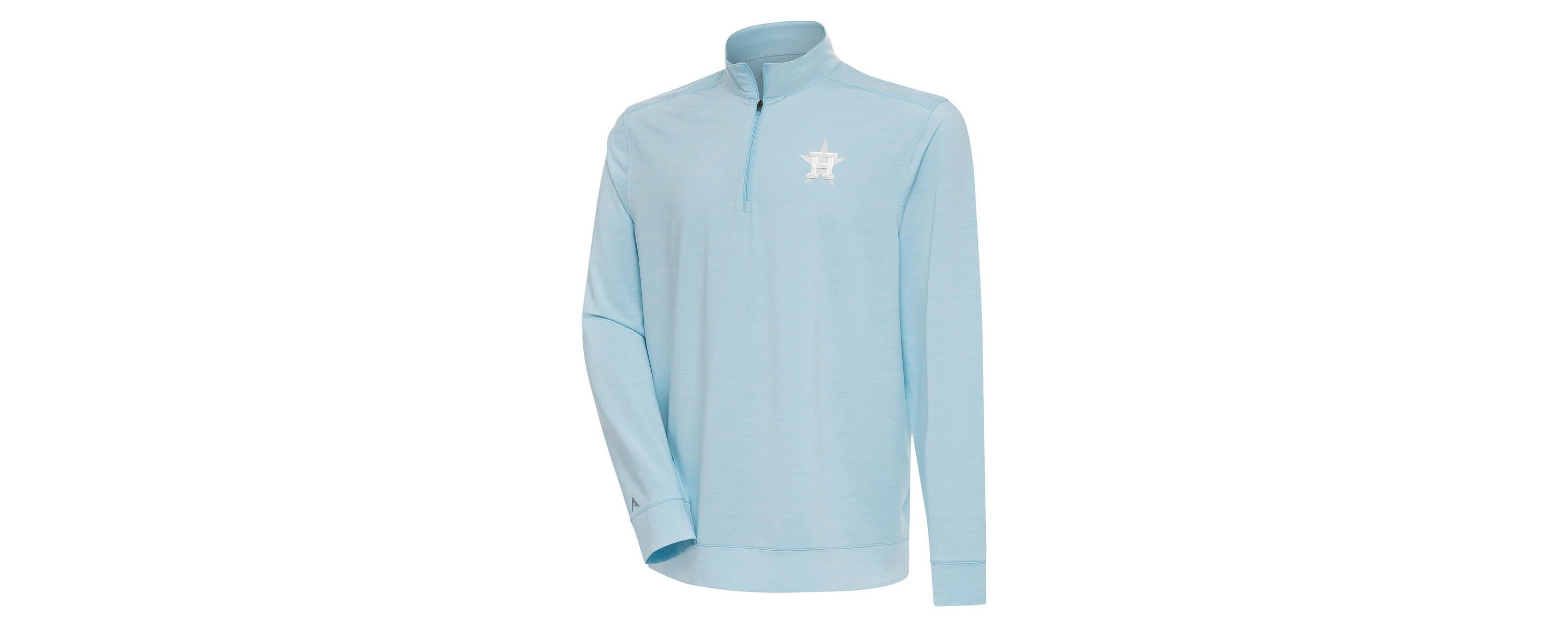 MLB Powder Houston Astros Bright Quarter-Zip Pullover Top