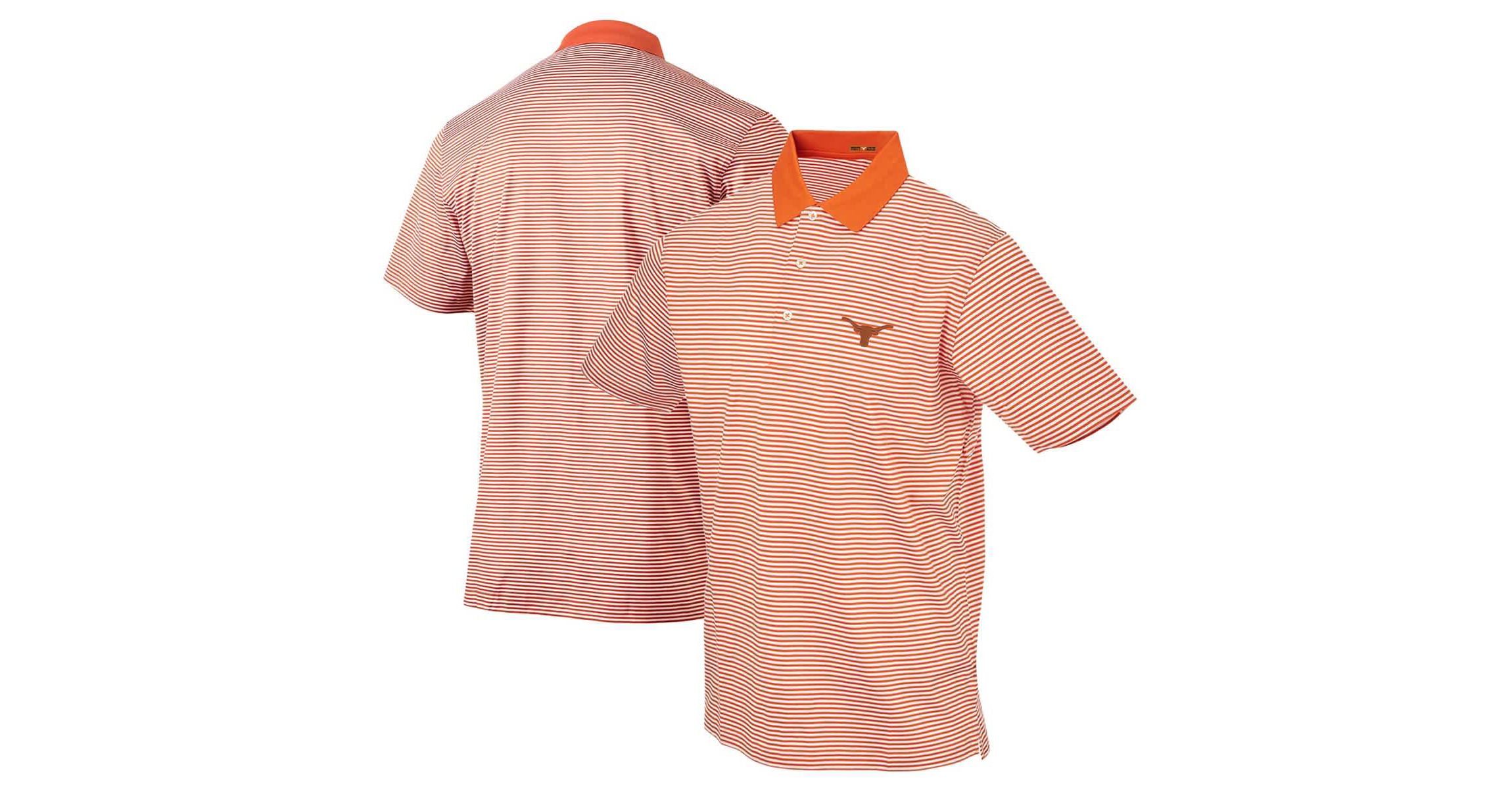 NCAA Texas Texas Longhorns Forty Acres Commander Supima Stripe Polo