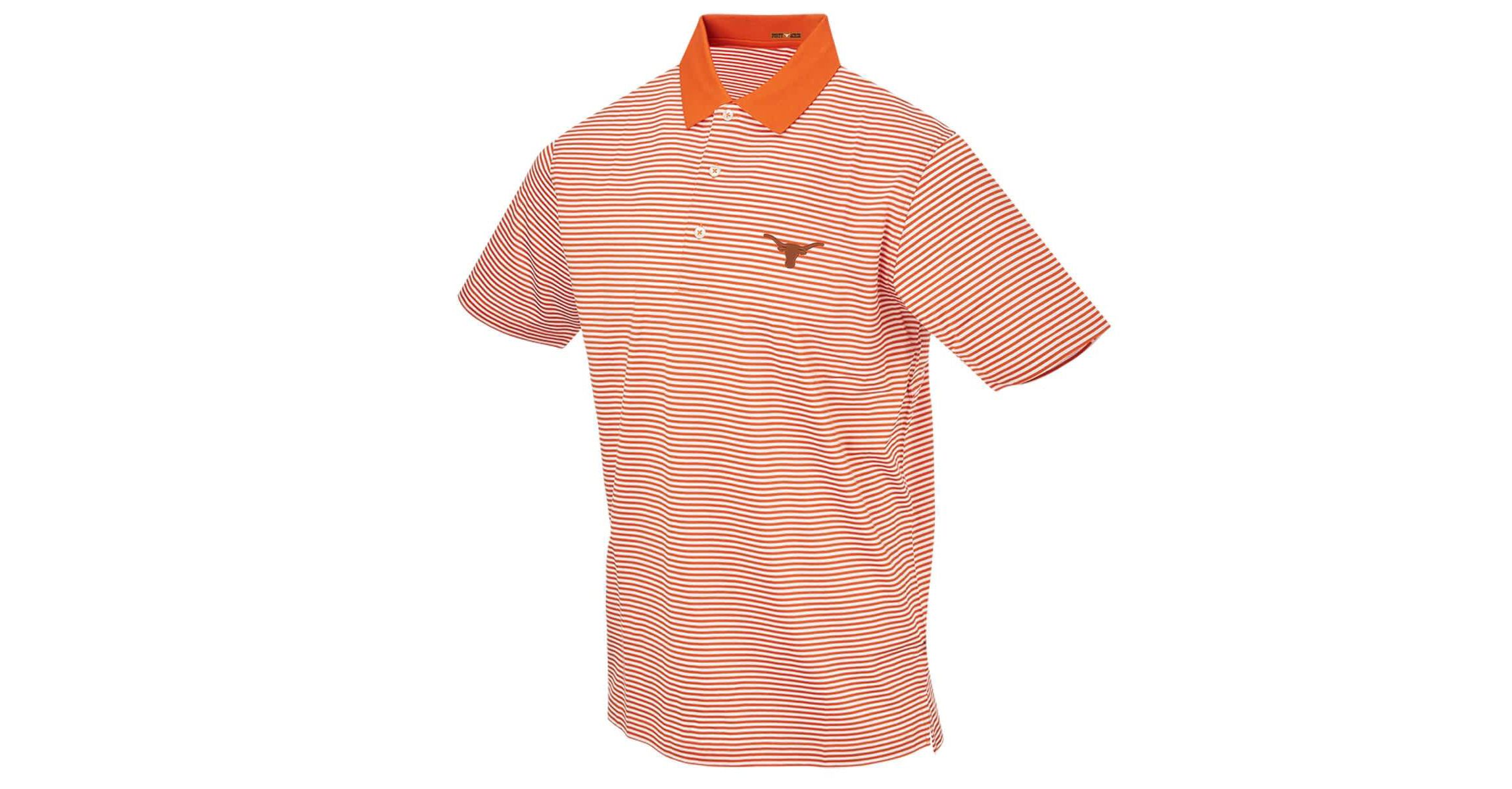 NCAA Texas Texas Longhorns Forty Acres Commander Supima Stripe Polo