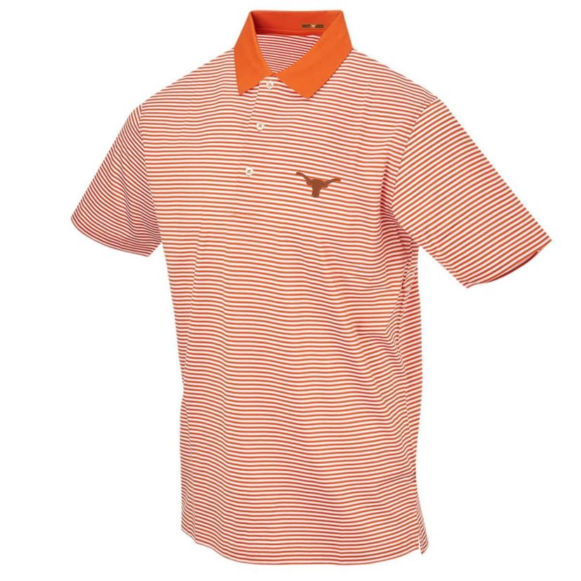 NCAA Texas Texas Longhorns Forty Acres Commander Supima Stripe Polo
