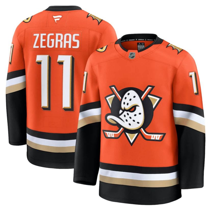 NHL Fanatics Trevor Zegras Anaheim Ducks Home Premium Jersey