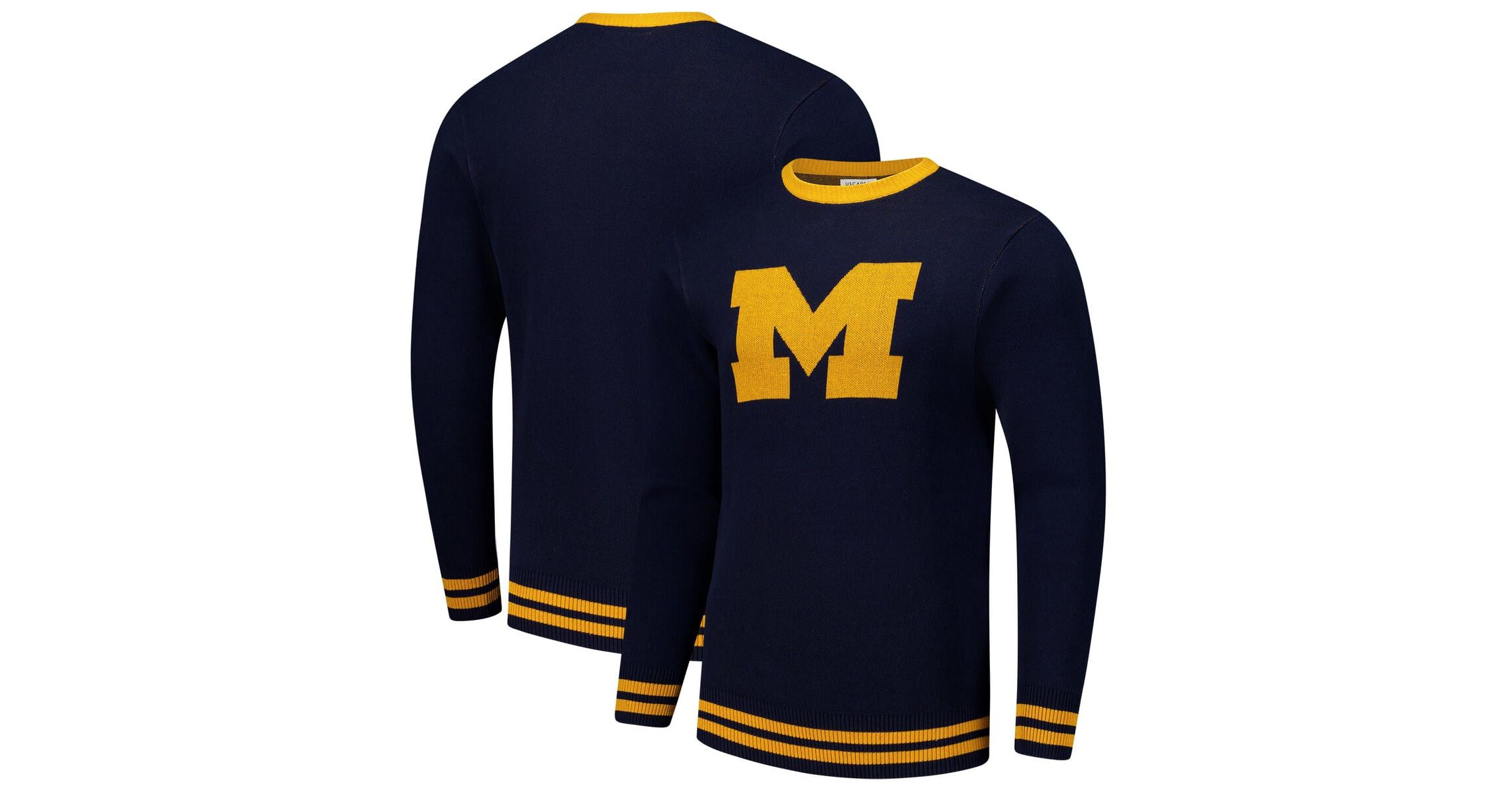 NCAA Unisex Michigan Wolverines Renew Knit Vintage Pullover Sweater