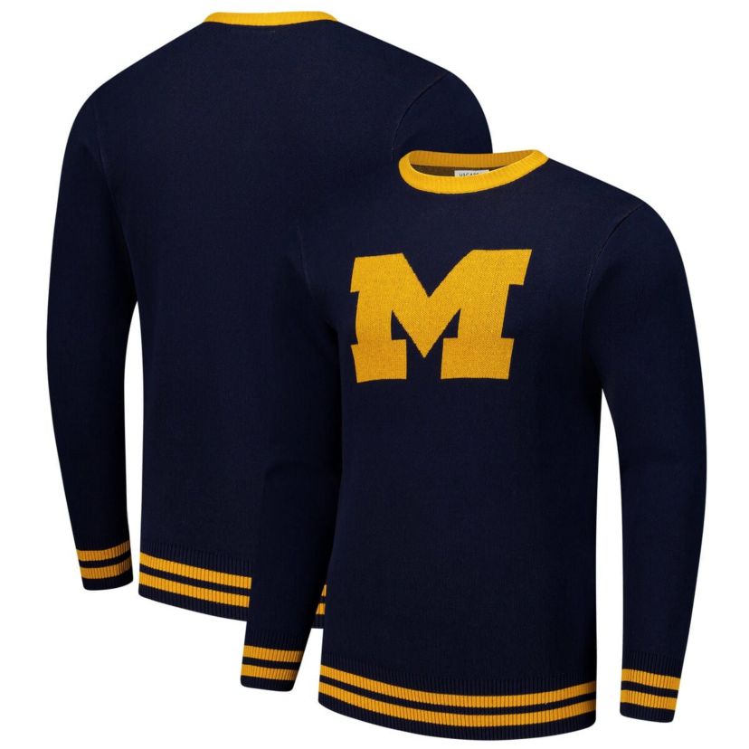 NCAA Unisex Michigan Wolverines Renew Knit Vintage Pullover Sweater