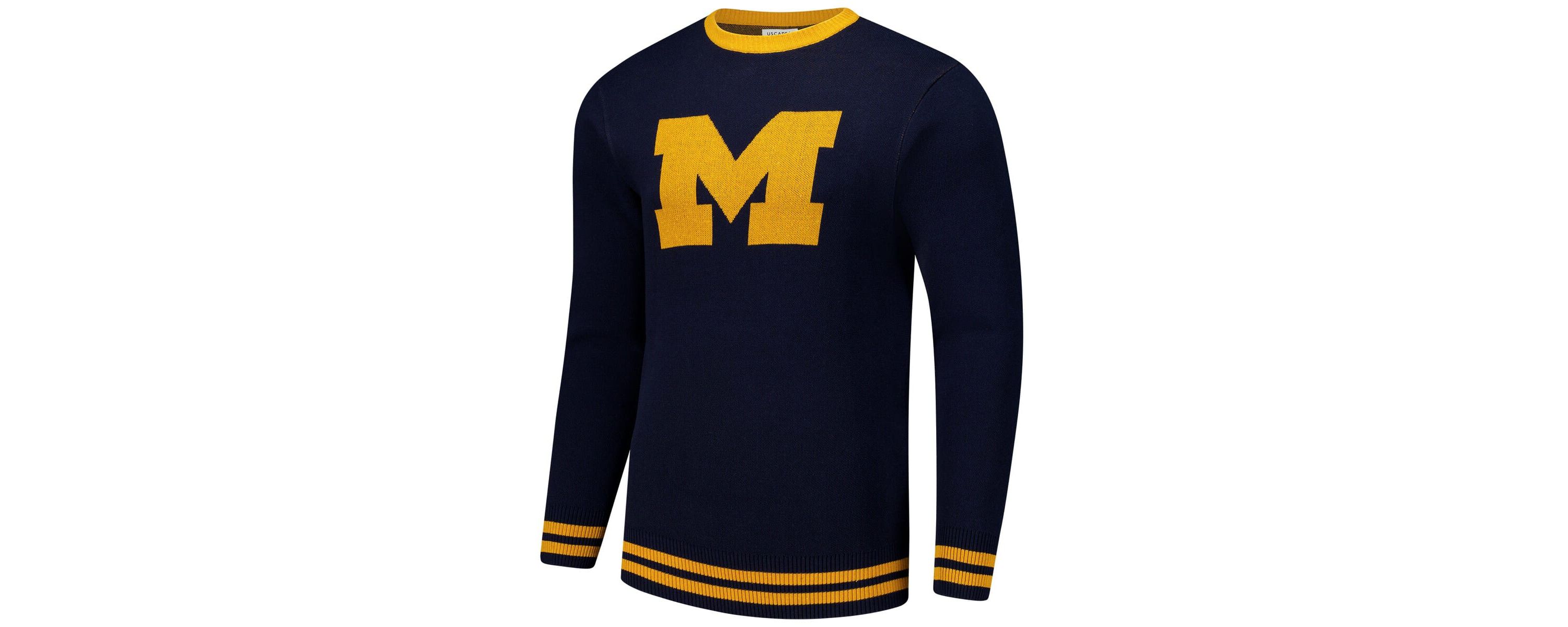NCAA Unisex Michigan Wolverines Renew Knit Vintage Pullover Sweater