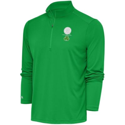 Antigua Men's NHL Kelly Shamrock Tribute Quarter-Zip Pullover Top, Green, 3XL