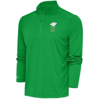 Antigua Men's NHL Kelly Minnesota Wild Shamrock Tribute Quarter-Zip Pullover Top, Green, 3XL