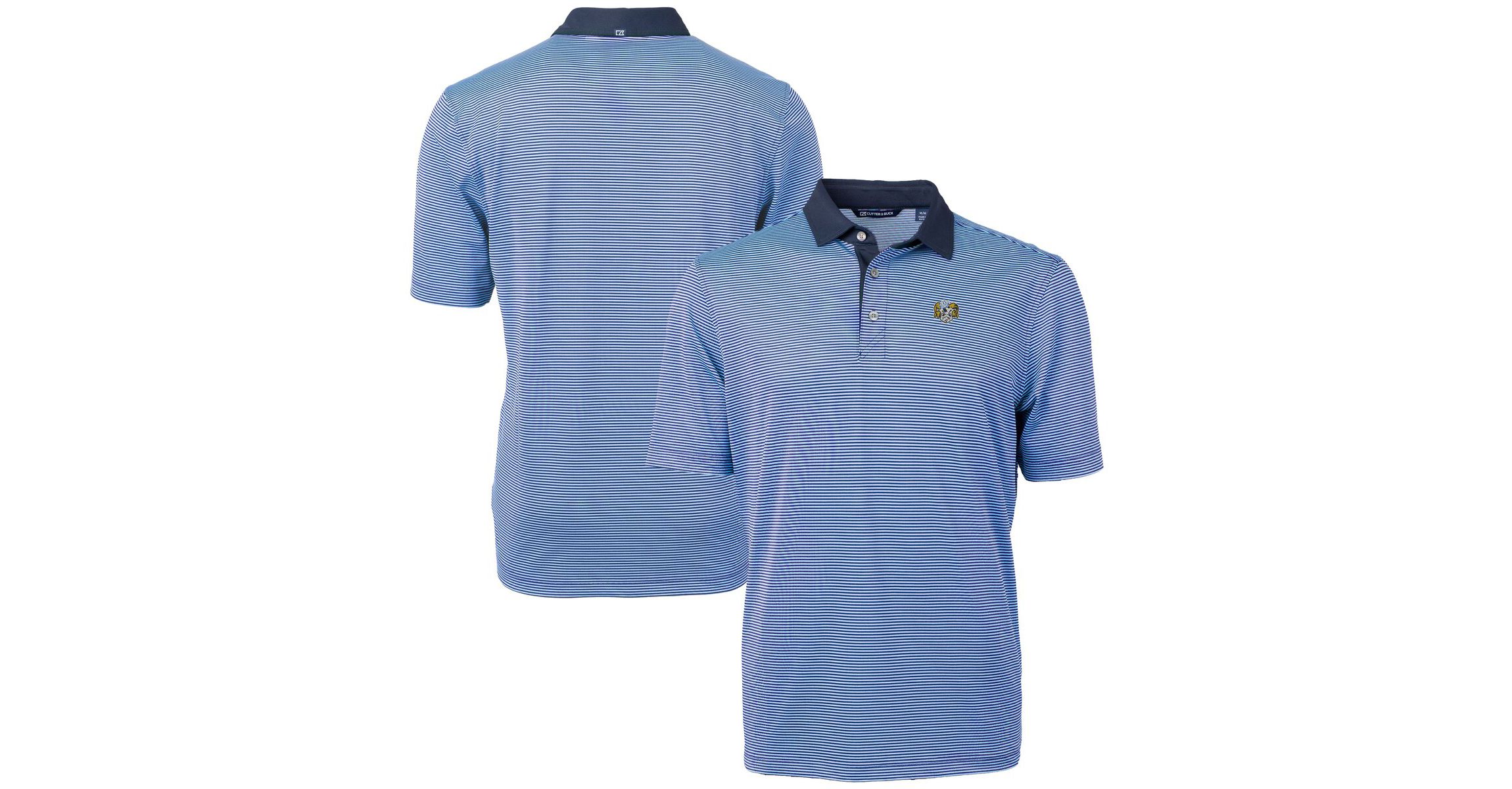 NCAA Carolina Blue/Navy North Carolina Tar Heels Vault DryTec Virtue Eco Pique Micro Stripe Recycled Polo