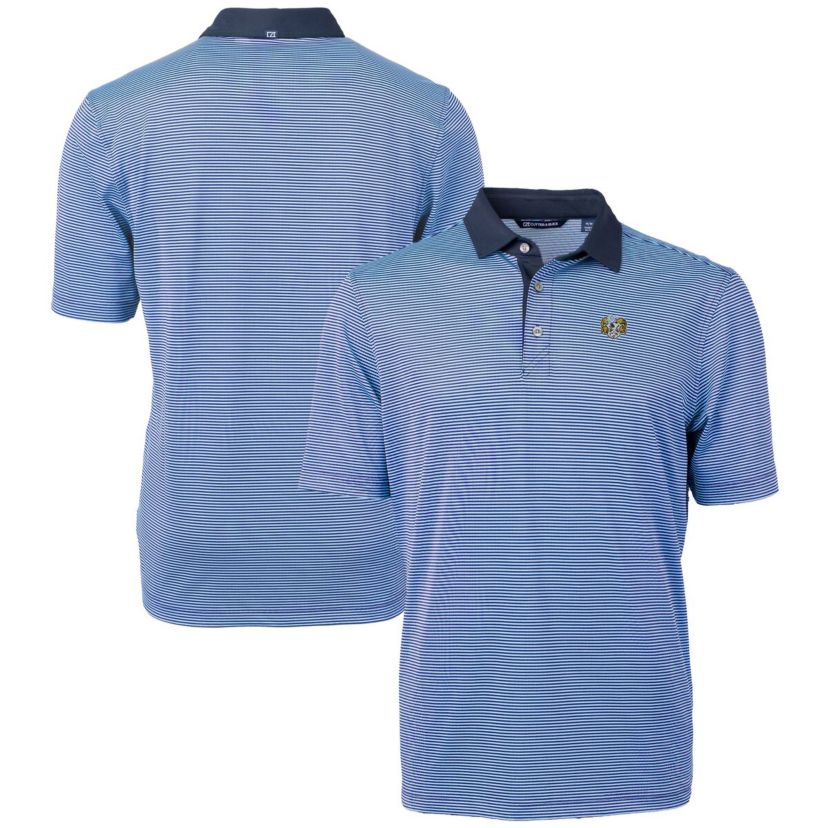 NCAA Carolina Blue/Navy North Carolina Tar Heels Vault DryTec Virtue Eco Pique Micro Stripe Recycled Polo