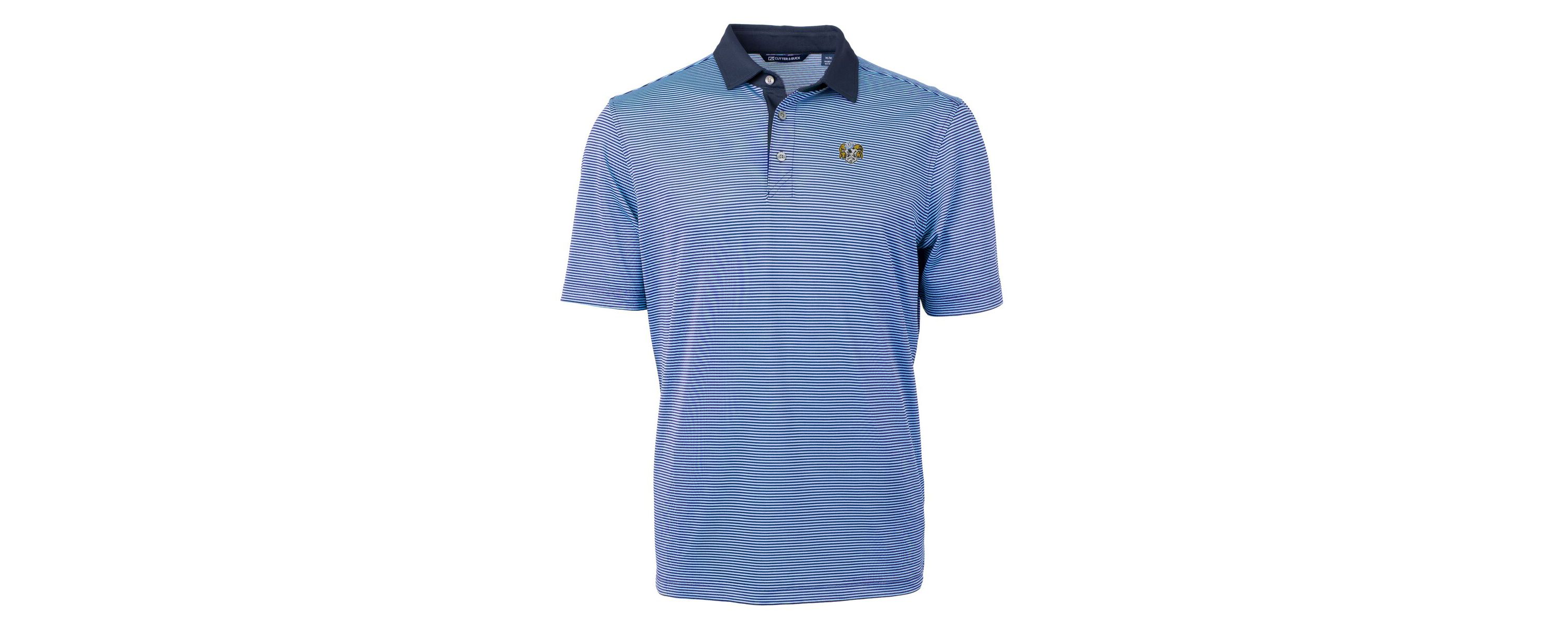 NCAA Carolina Blue/Navy North Carolina Tar Heels Vault DryTec Virtue Eco Pique Micro Stripe Recycled Polo