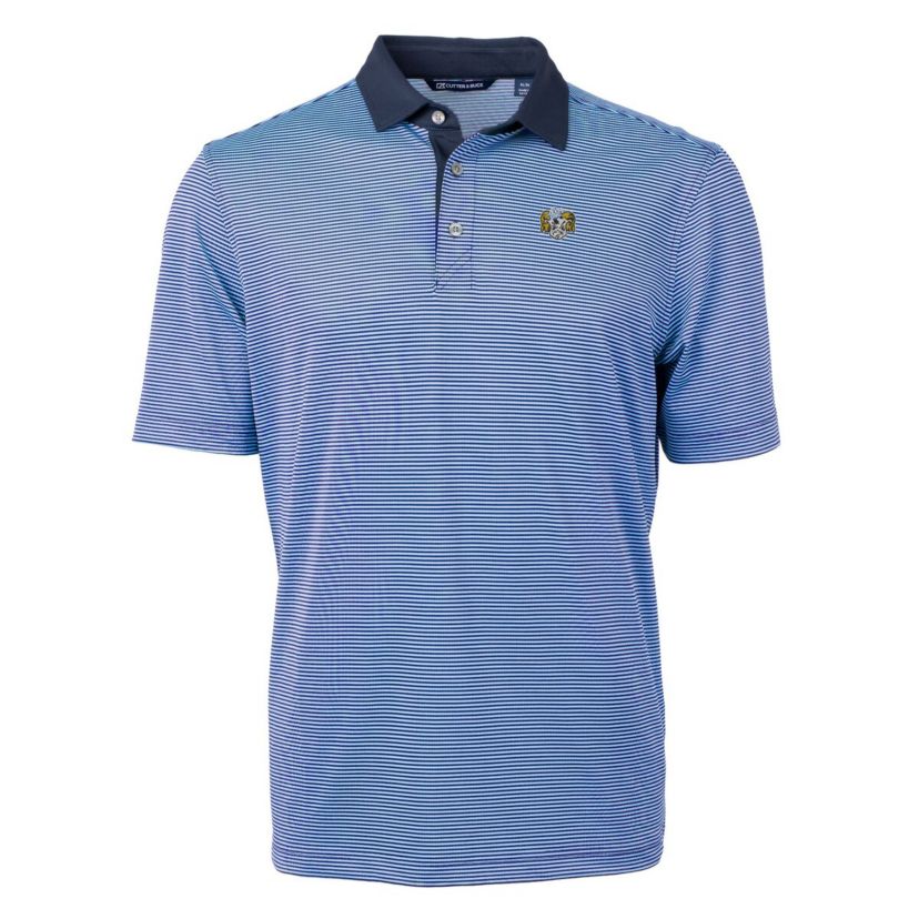NCAA Carolina Blue/Navy North Carolina Tar Heels Vault DryTec Virtue Eco Pique Micro Stripe Recycled Polo