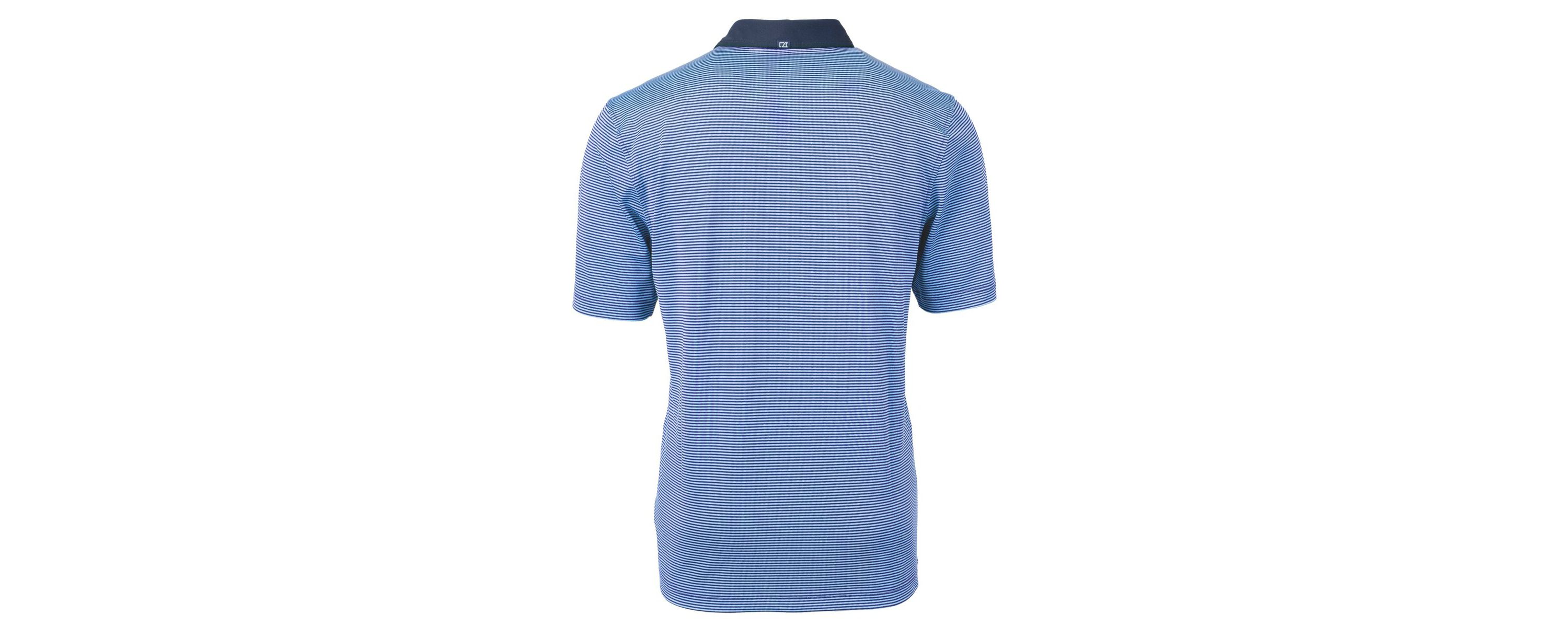 NCAA Carolina Blue/Navy North Carolina Tar Heels Vault DryTec Virtue Eco Pique Micro Stripe Recycled Polo