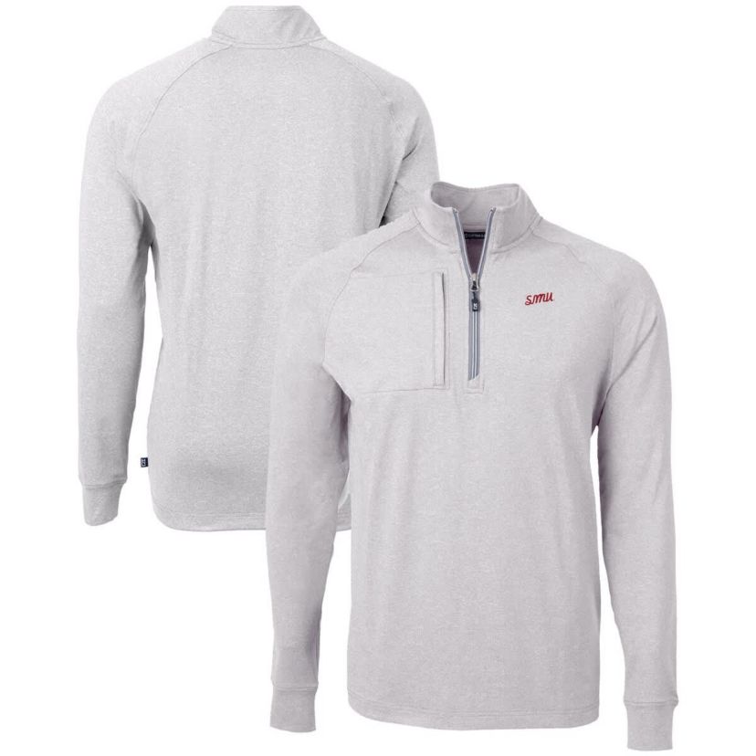 NCAA SMU Mustangs Vault Adapt Eco Knit ed Recycled Raglan Quarter-Zip Top