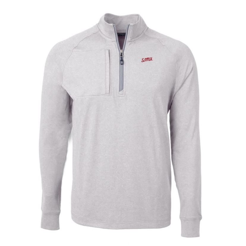 NCAA SMU Mustangs Vault Adapt Eco Knit ed Recycled Raglan Quarter-Zip Top