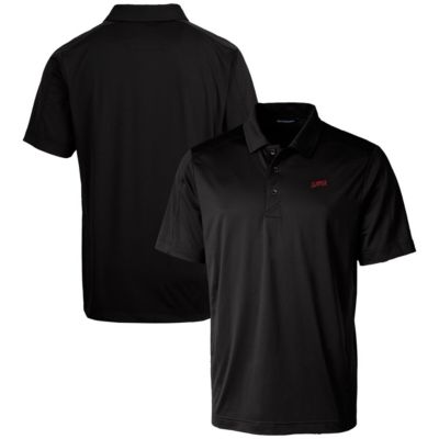 Cutter & Buck Men's NCAA SMU Mustangs Vault Prospect Textured Stretch Polo, Black, Medium