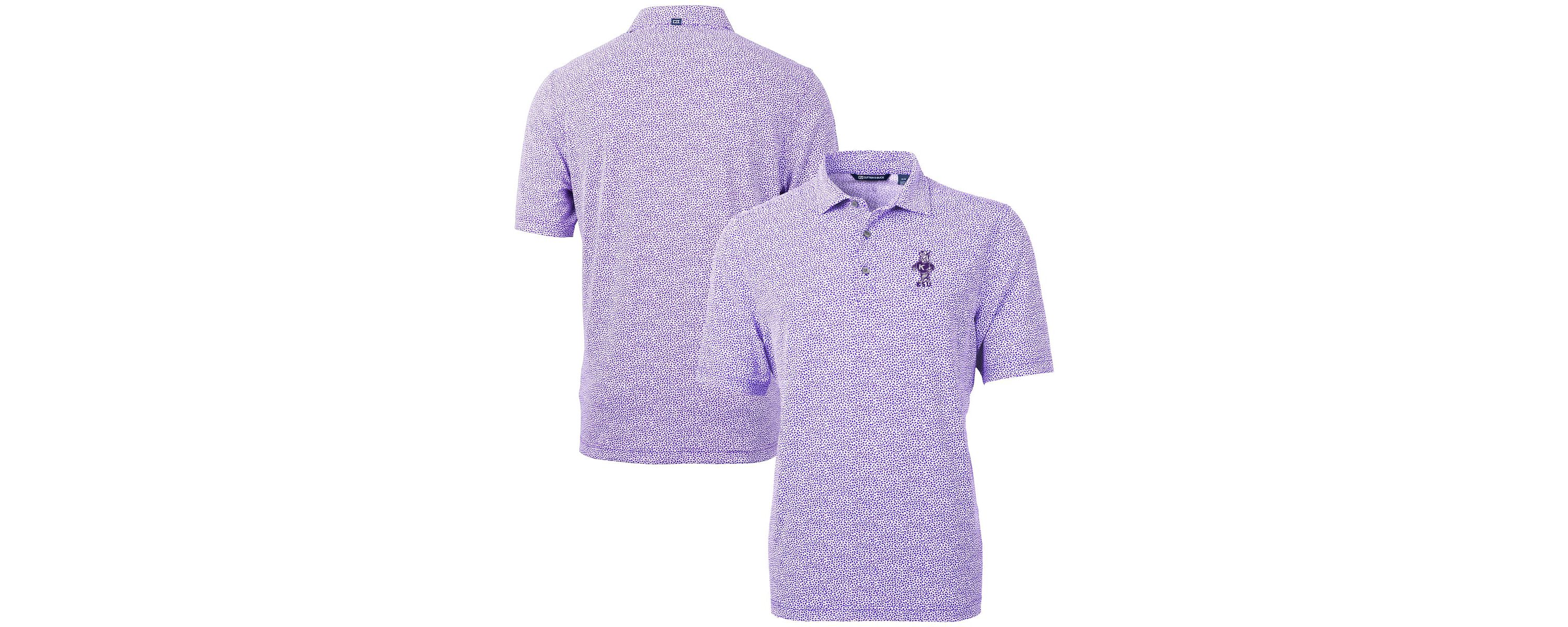 NCAA Kansas State Wildcats Vault DryTec Virtue Eco Pique Botanical Print Recycled Polo