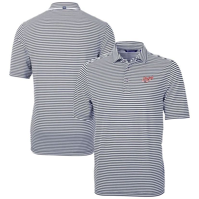 NCAA Dayton Flyers Vault DryTec Virtue Eco Pique Stripe Recycled Polo