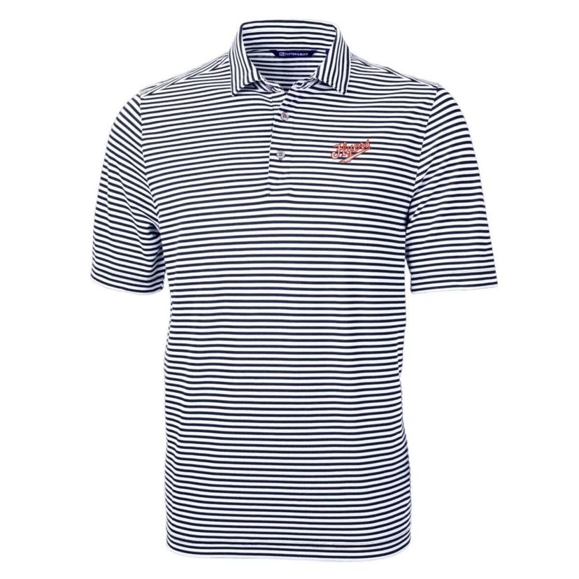 NCAA Dayton Flyers Vault DryTec Virtue Eco Pique Stripe Recycled Polo