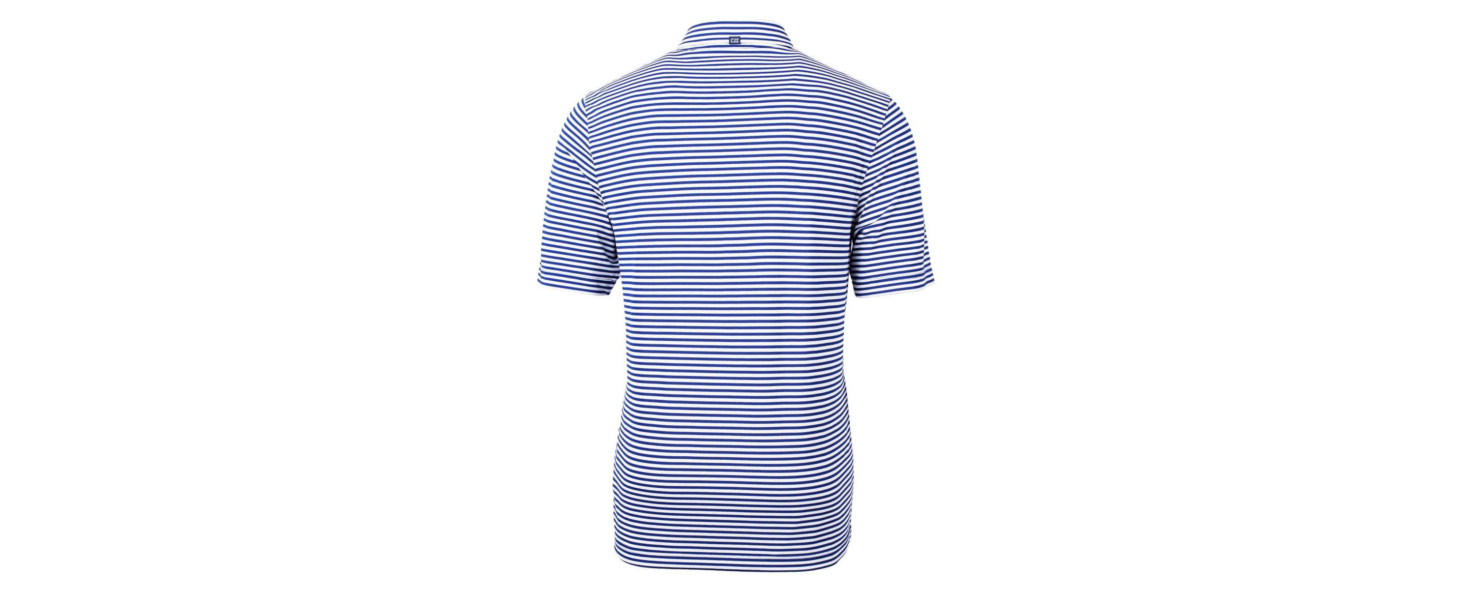 NCAA SMU Mustangs Vault DryTec Virtue Eco Pique Stripe Recycled Polo