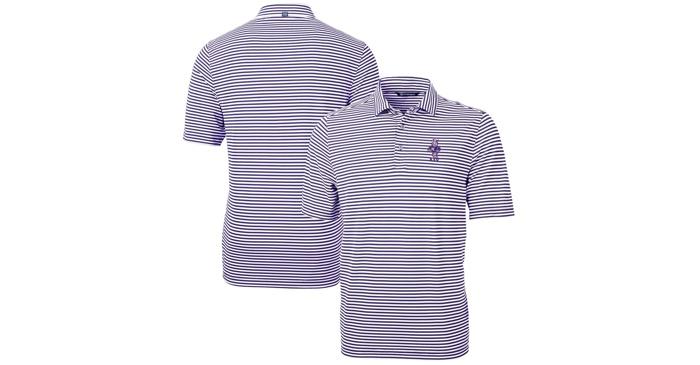 NCAA Kansas State Wildcats Vault DryTec Virtue Eco Pique Stripe Recycled Polo