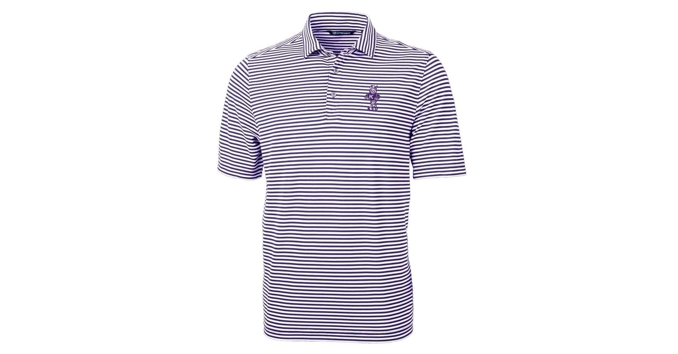 NCAA Kansas State Wildcats Vault DryTec Virtue Eco Pique Stripe Recycled Polo