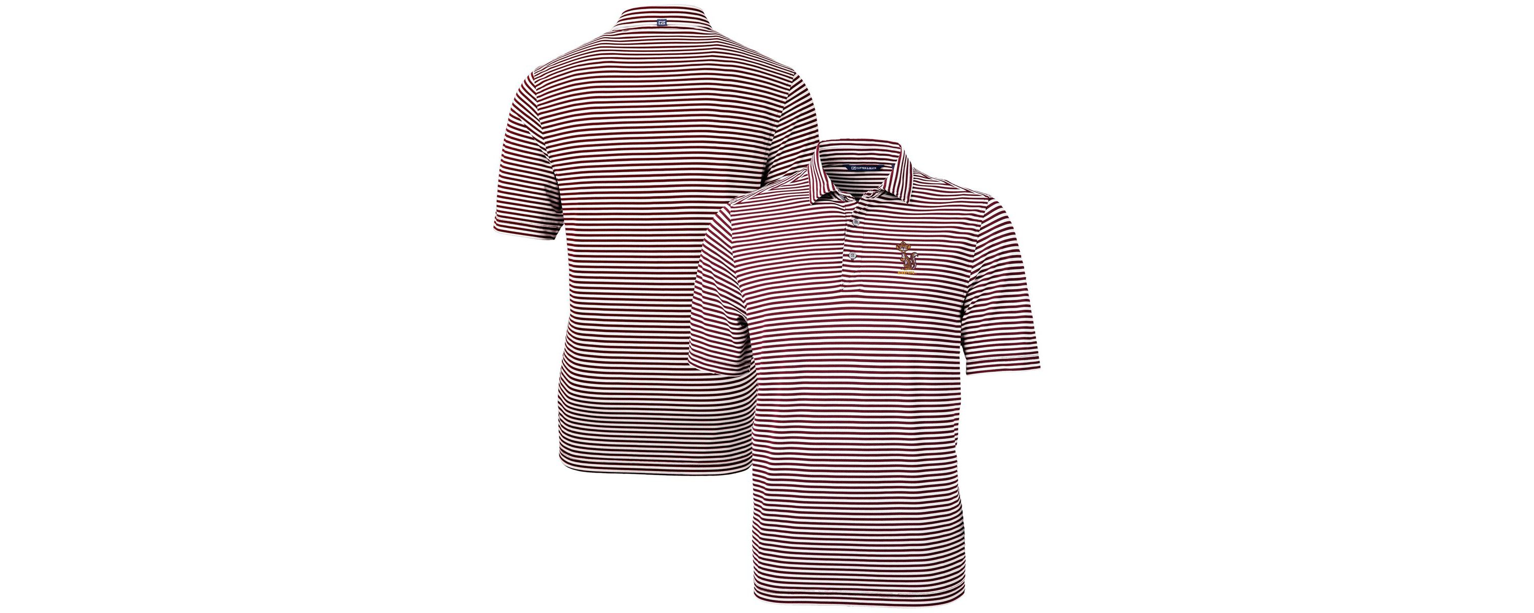 NCAA Minnesota Golden Gophers Vault DryTec Virtue Eco Pique Stripe Recycled Polo