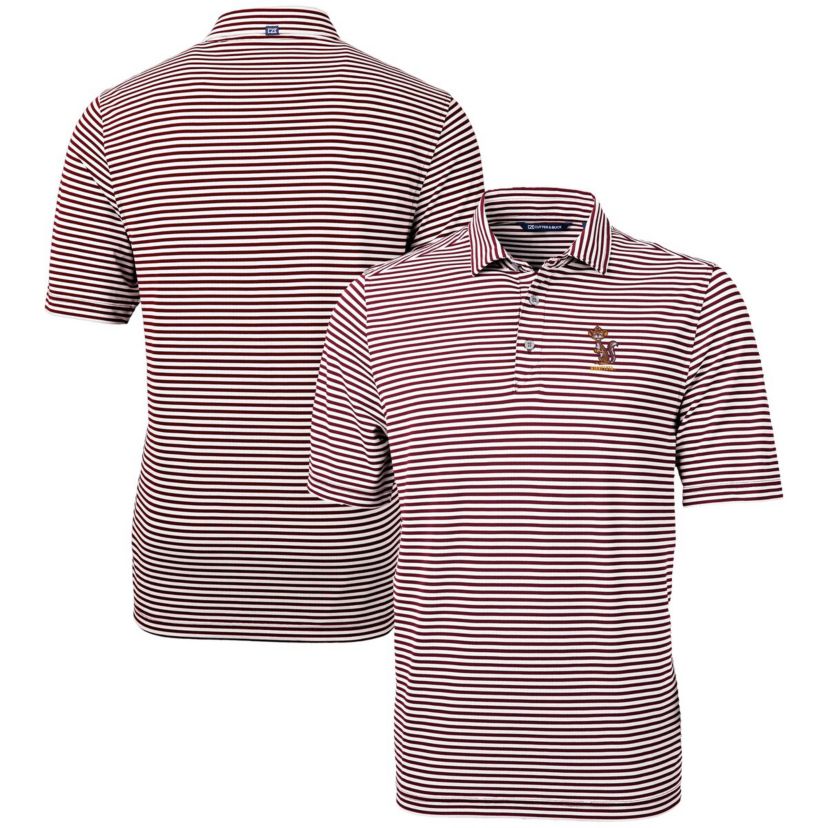 NCAA Minnesota Golden Gophers Vault DryTec Virtue Eco Pique Stripe Recycled Polo