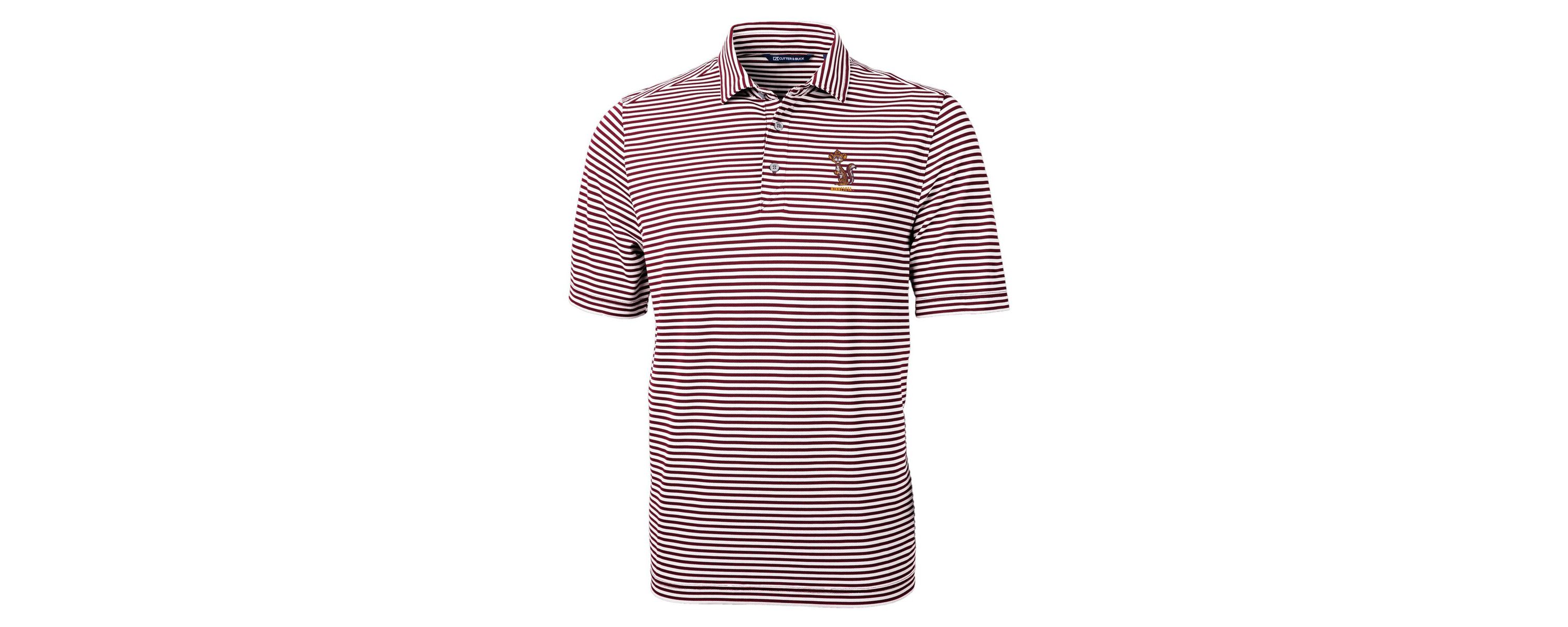 NCAA Minnesota Golden Gophers Vault DryTec Virtue Eco Pique Stripe Recycled Polo