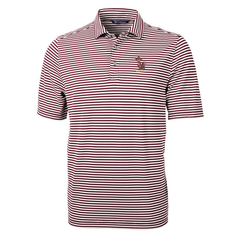 NCAA Minnesota Golden Gophers Vault DryTec Virtue Eco Pique Stripe Recycled Polo