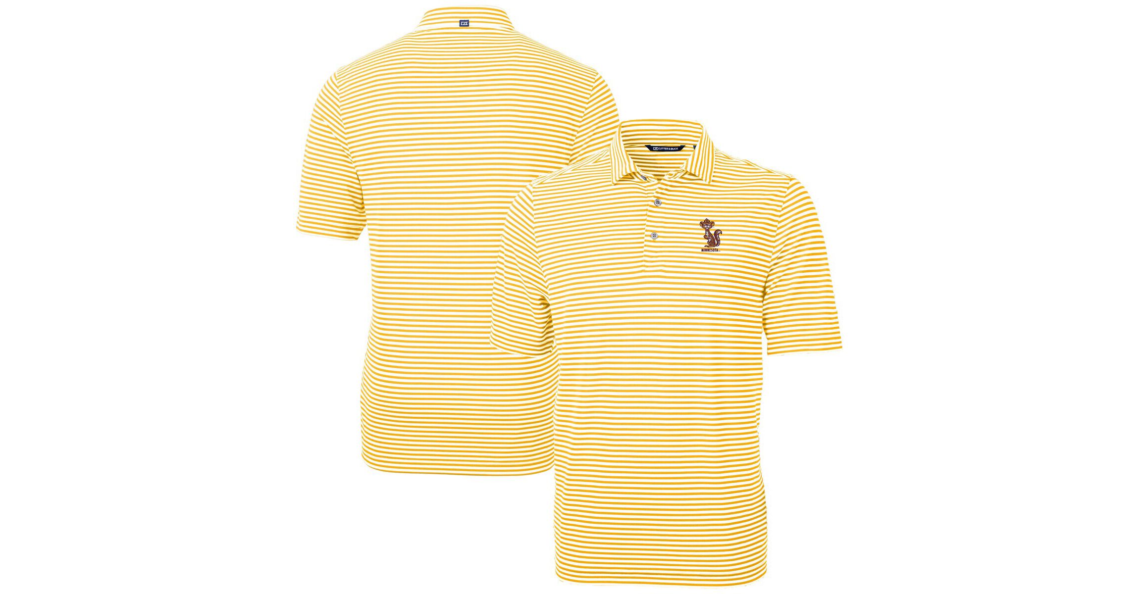 NCAA Minnesota Golden Gophers Vault DryTec Virtue Eco Pique Stripe Recycled Polo