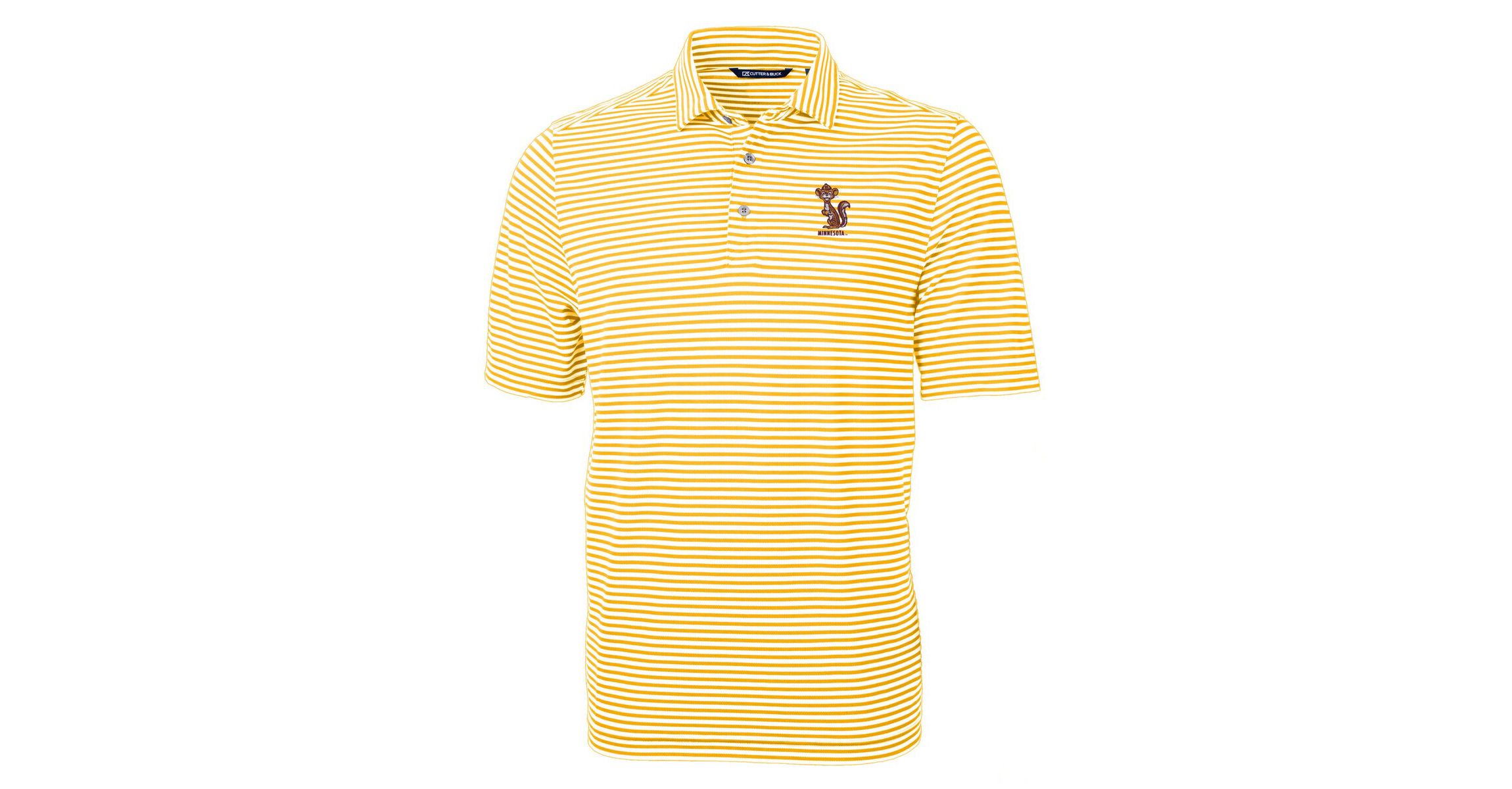 NCAA Minnesota Golden Gophers Vault DryTec Virtue Eco Pique Stripe Recycled Polo