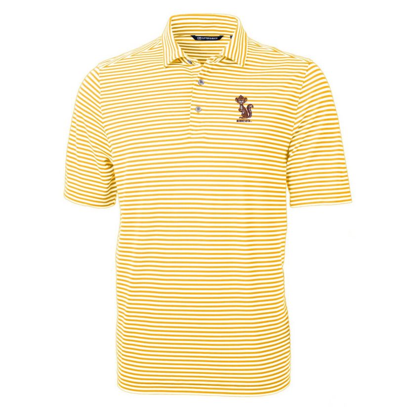NCAA Minnesota Golden Gophers Vault DryTec Virtue Eco Pique Stripe Recycled Polo