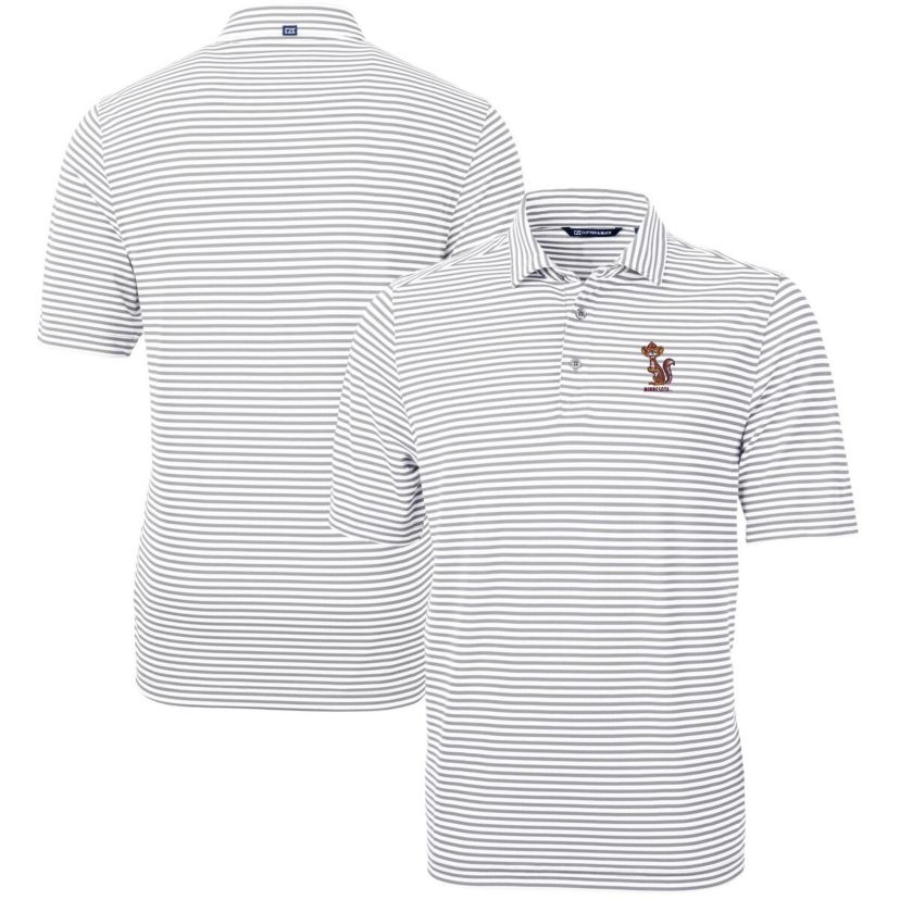 NCAA Minnesota Golden Gophers Vault DryTec Virtue Eco Pique Stripe Recycled Polo
