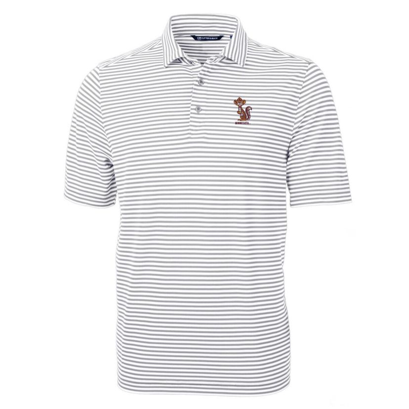 NCAA Minnesota Golden Gophers Vault DryTec Virtue Eco Pique Stripe Recycled Polo