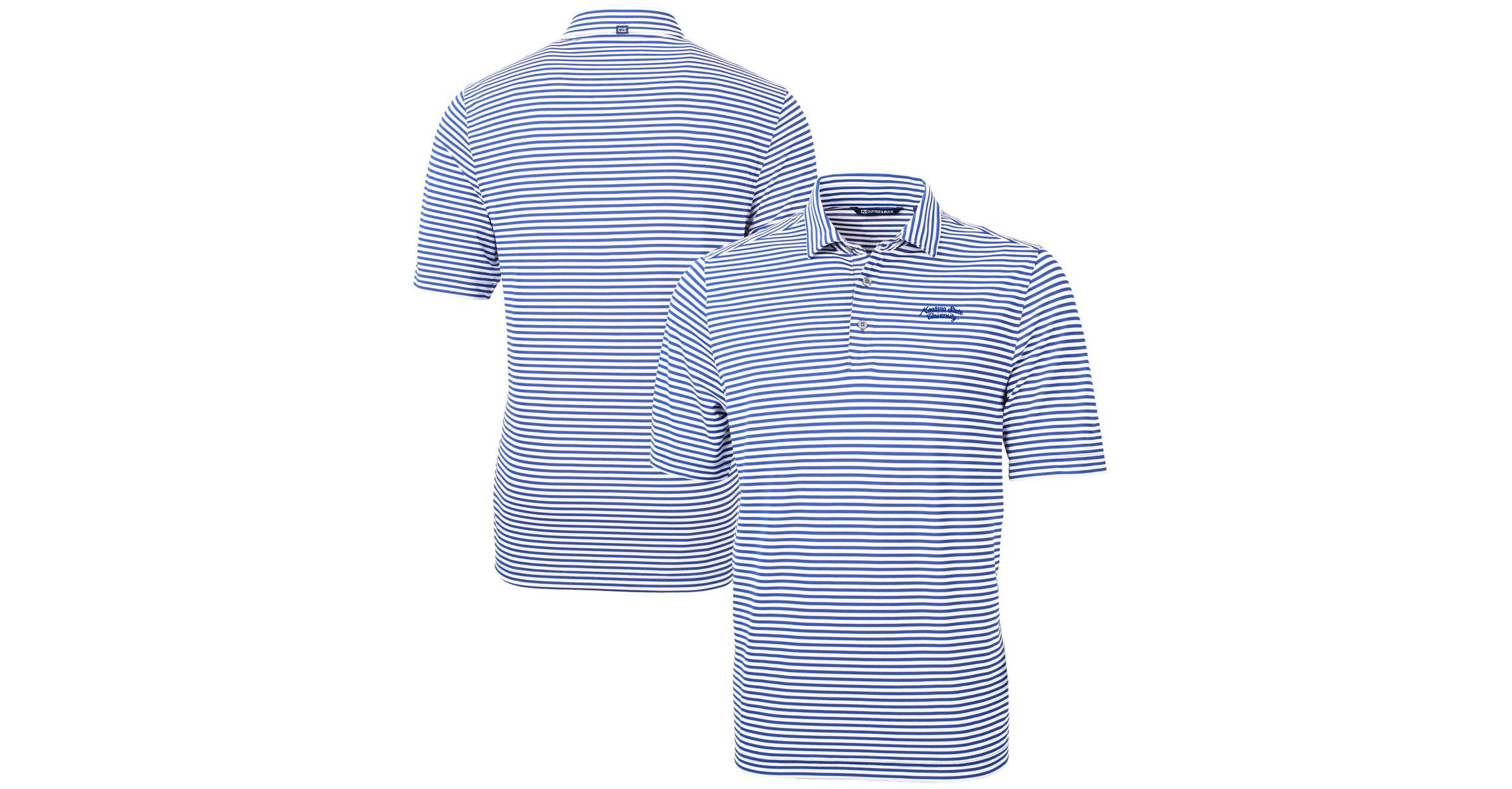 NCAA Montana State Bobcats Vault DryTec Virtue Eco Pique Stripe Recycled Polo