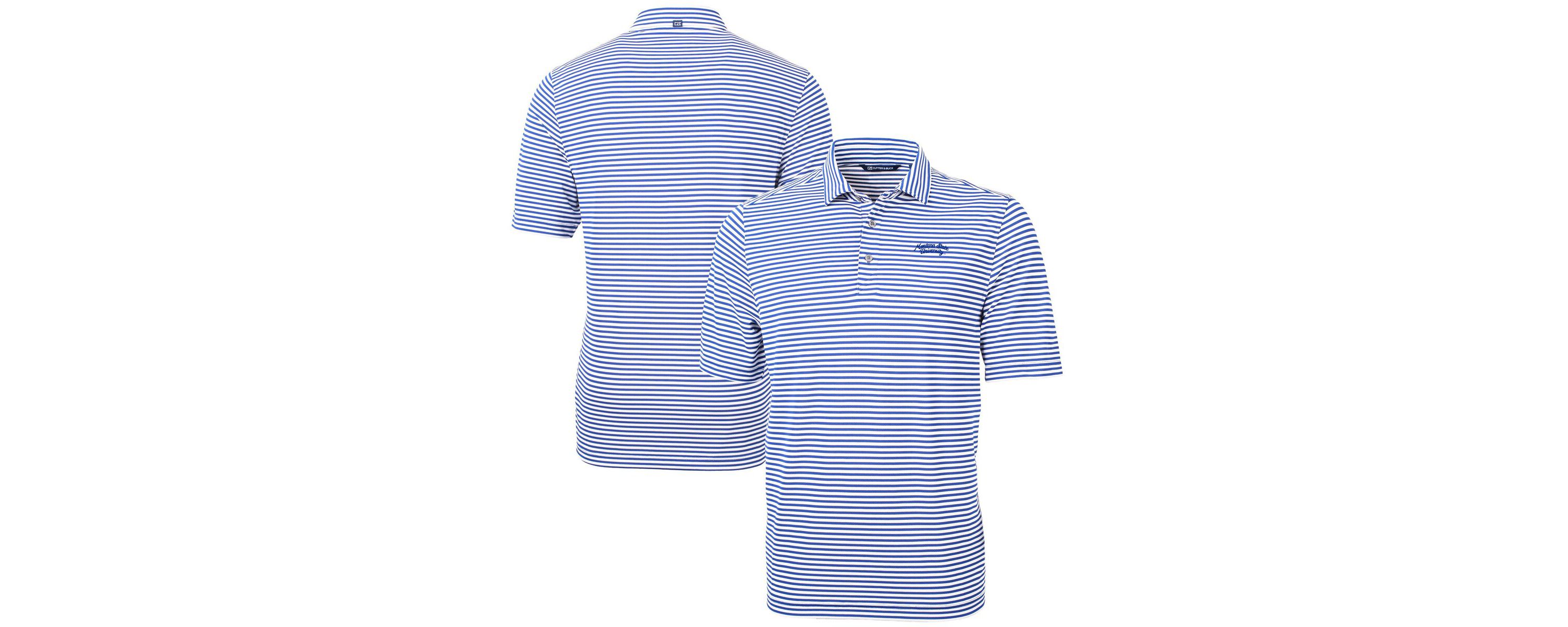 NCAA Montana State Bobcats Vault DryTec Virtue Eco Pique Stripe Recycled Polo