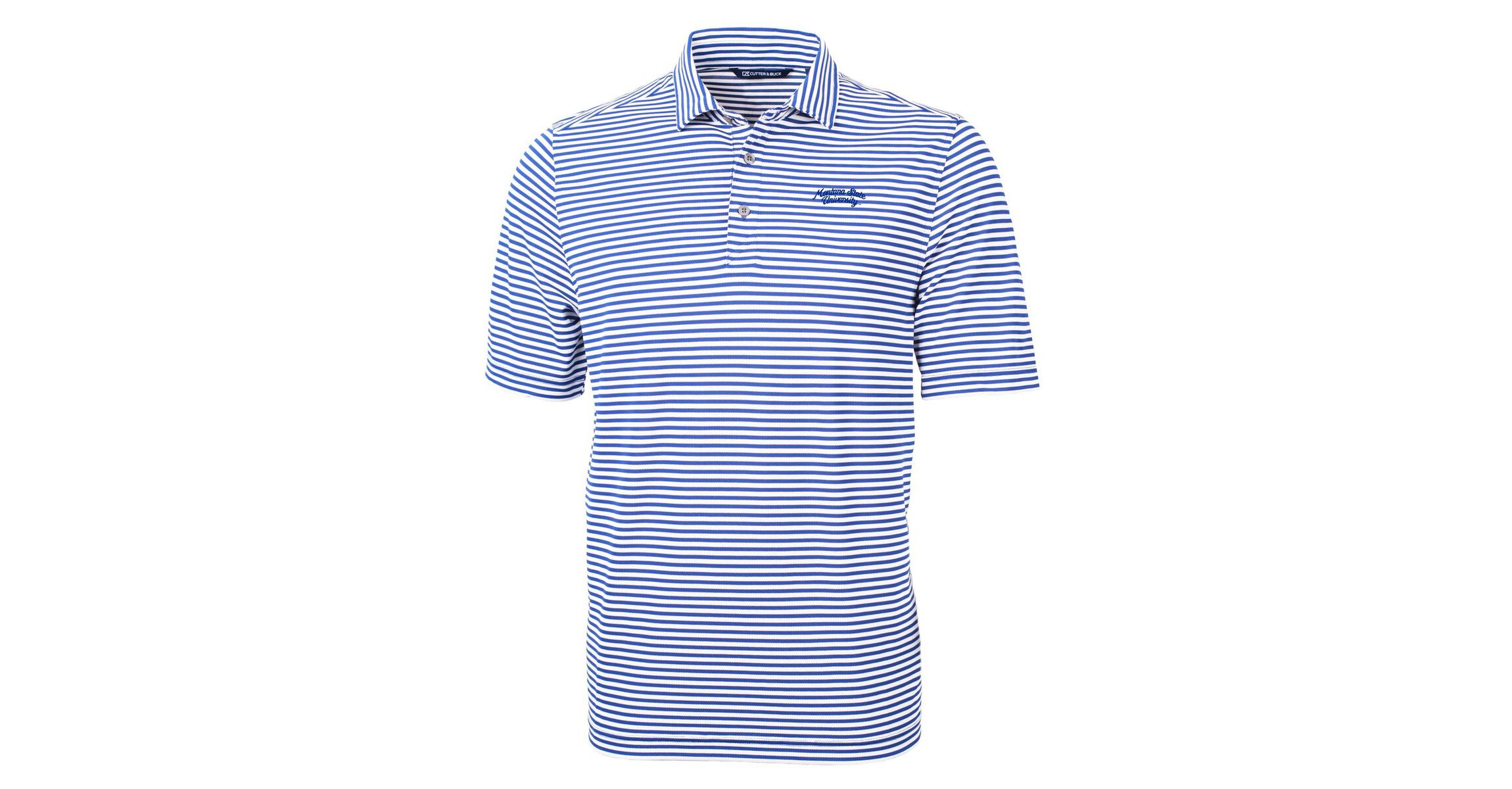 NCAA Montana State Bobcats Vault DryTec Virtue Eco Pique Stripe Recycled Polo