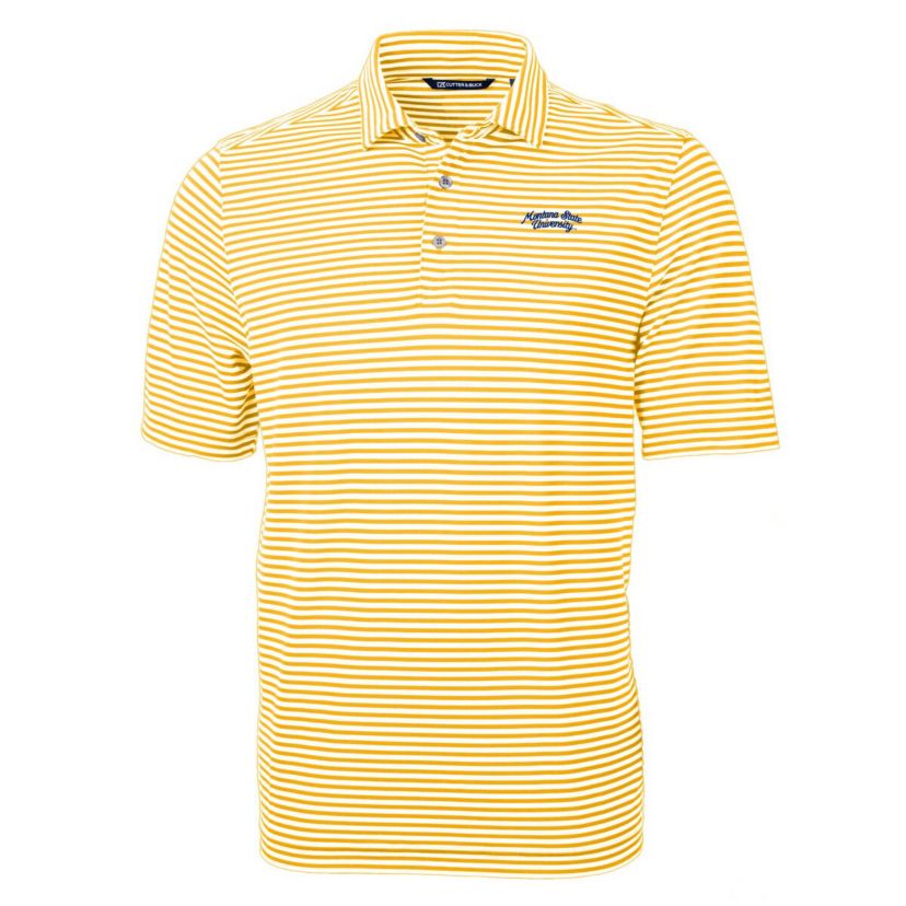 NCAA Montana State Bobcats Vault DryTec Virtue Eco Pique Stripe Recycled Polo