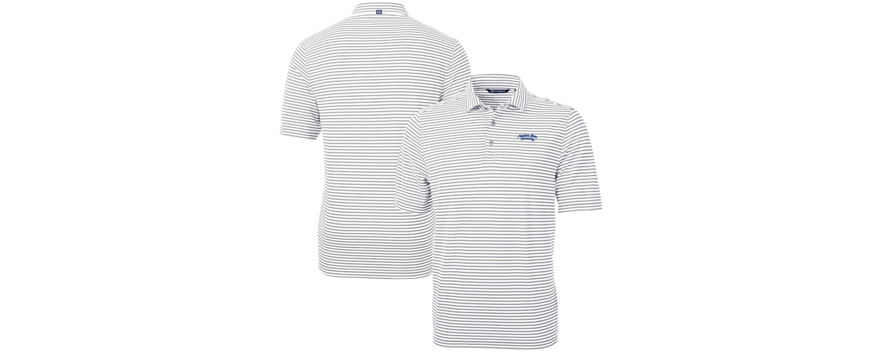 NCAA Montana State Bobcats Vault DryTec Virtue Eco Pique Stripe Recycled Polo