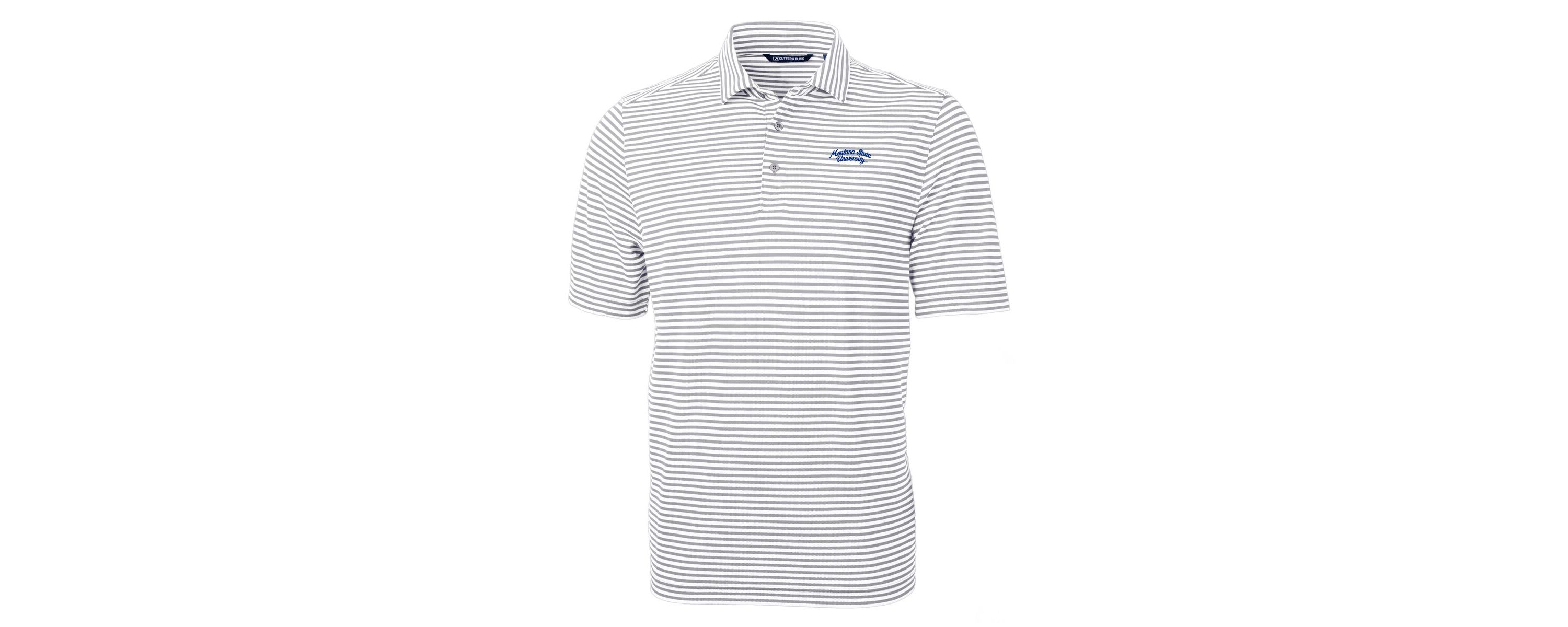 NCAA Montana State Bobcats Vault DryTec Virtue Eco Pique Stripe Recycled Polo