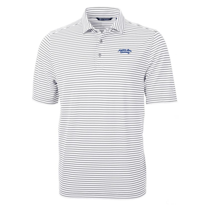 NCAA Montana State Bobcats Vault DryTec Virtue Eco Pique Stripe Recycled Polo