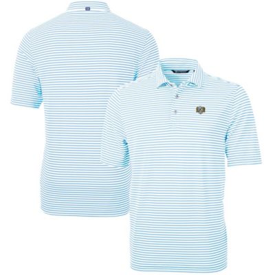 Cutter & Buck Men's NCAA Caroline North Carolina Tar Heels Vault DryTec Virtue Eco Pique Stripe Recycled Polo, Light Blue, 3XL