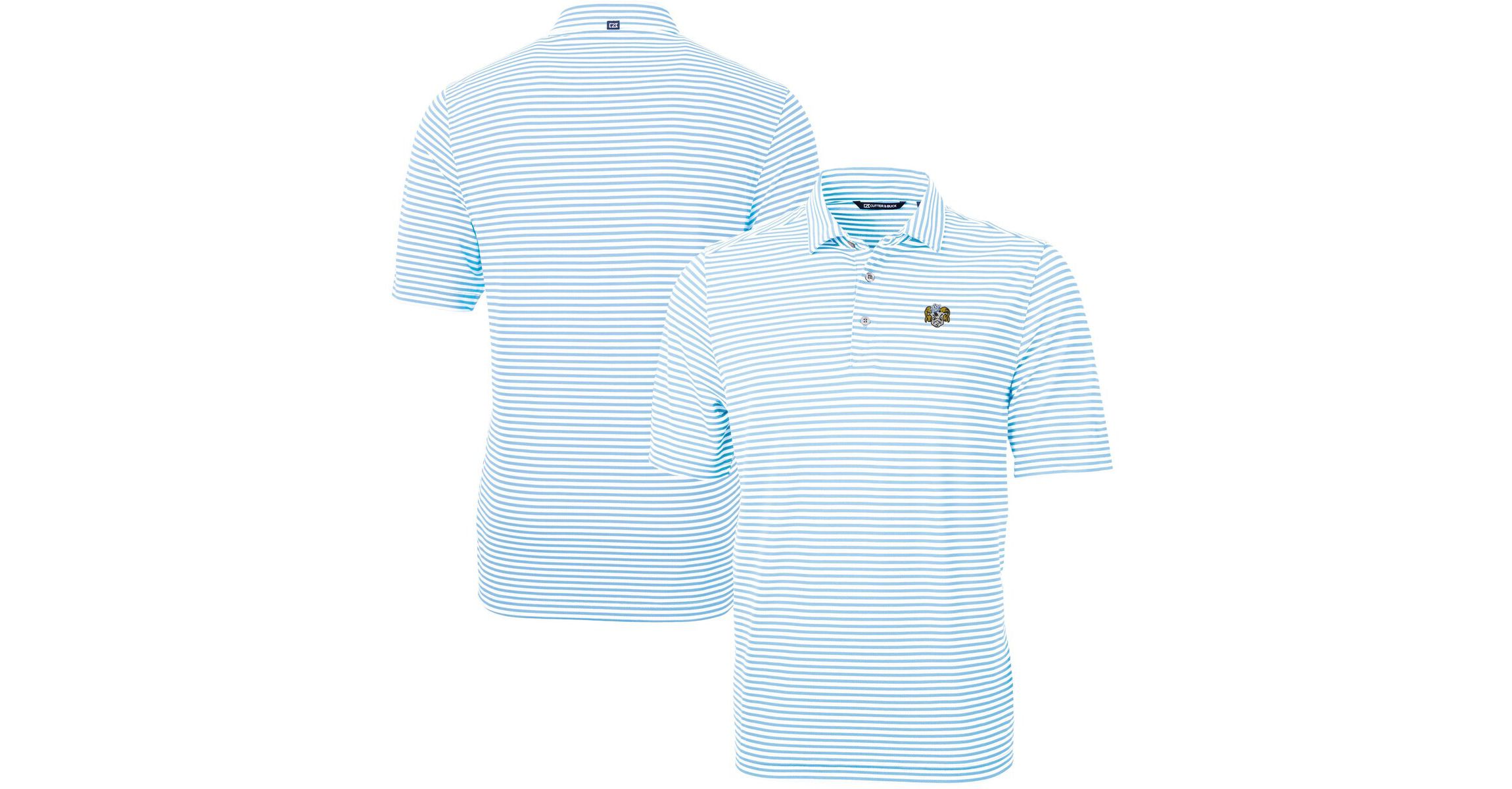 NCAA Caroline North Carolina Tar Heels Vault DryTec Virtue Eco Pique Stripe Recycled Polo