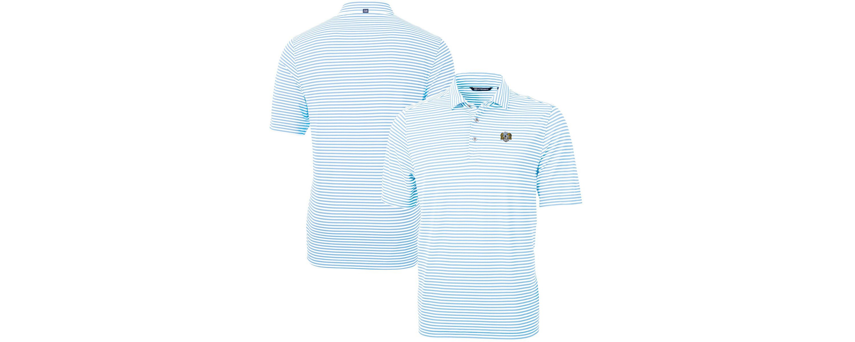 NCAA Caroline North Carolina Tar Heels Vault DryTec Virtue Eco Pique Stripe Recycled Polo