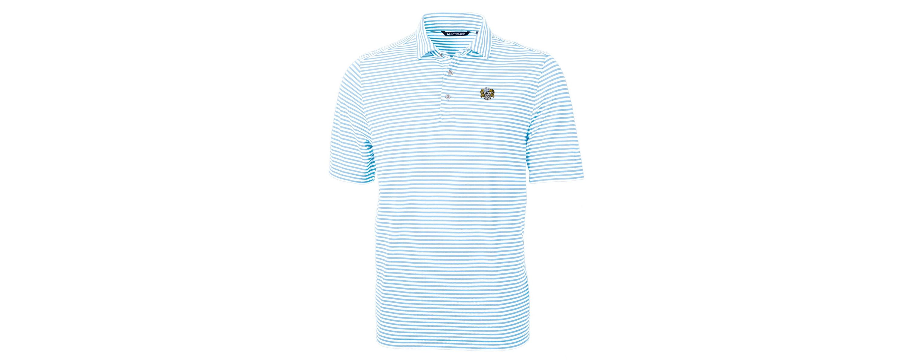 NCAA Caroline North Carolina Tar Heels Vault DryTec Virtue Eco Pique Stripe Recycled Polo