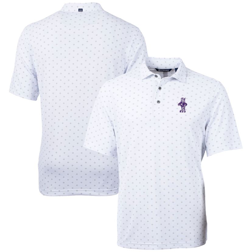 NCAA Kansas State Wildcats Vault DryTec Virtue Eco Pique Tile Print Recycled Polo